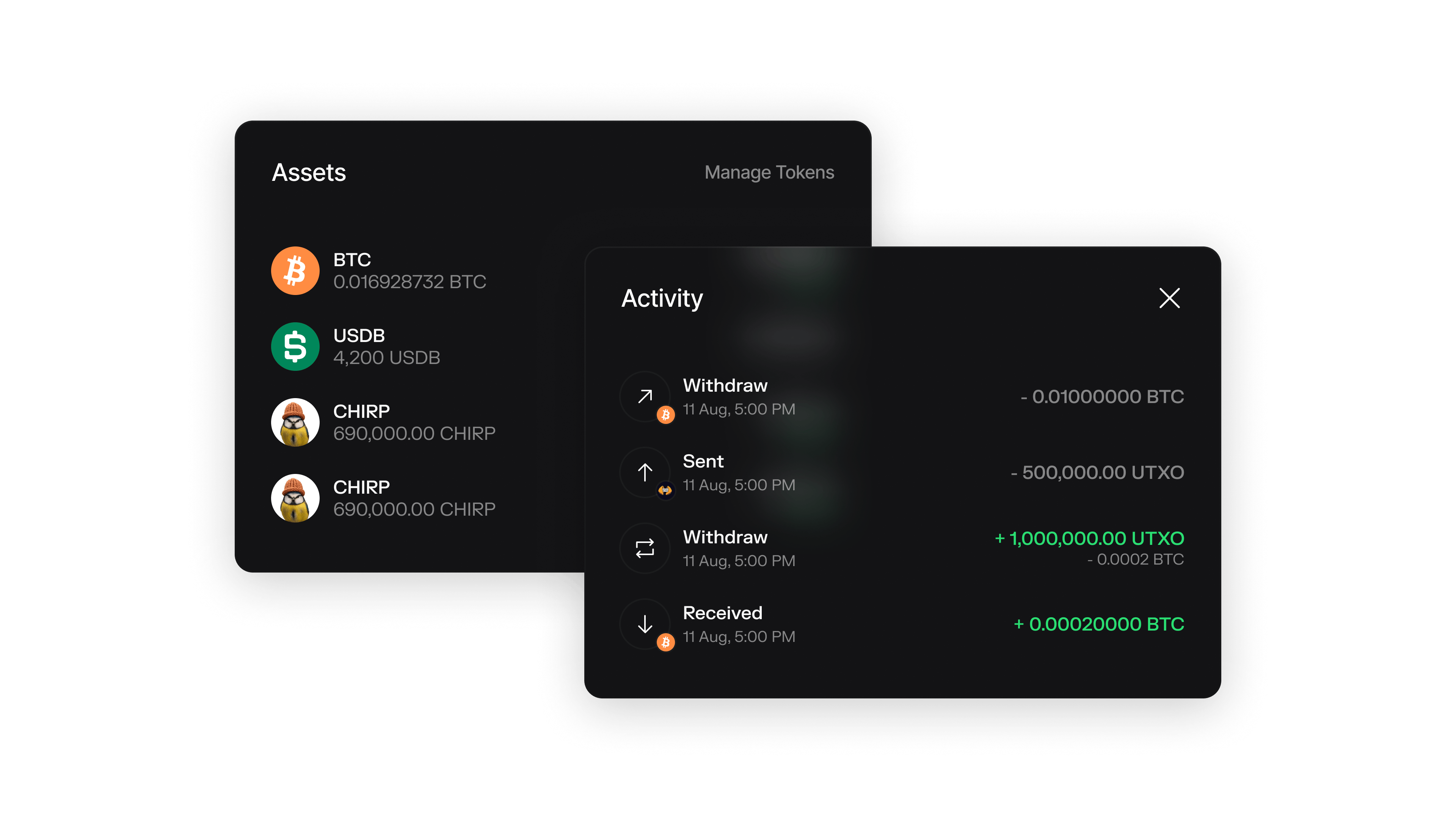 Balances & Activity