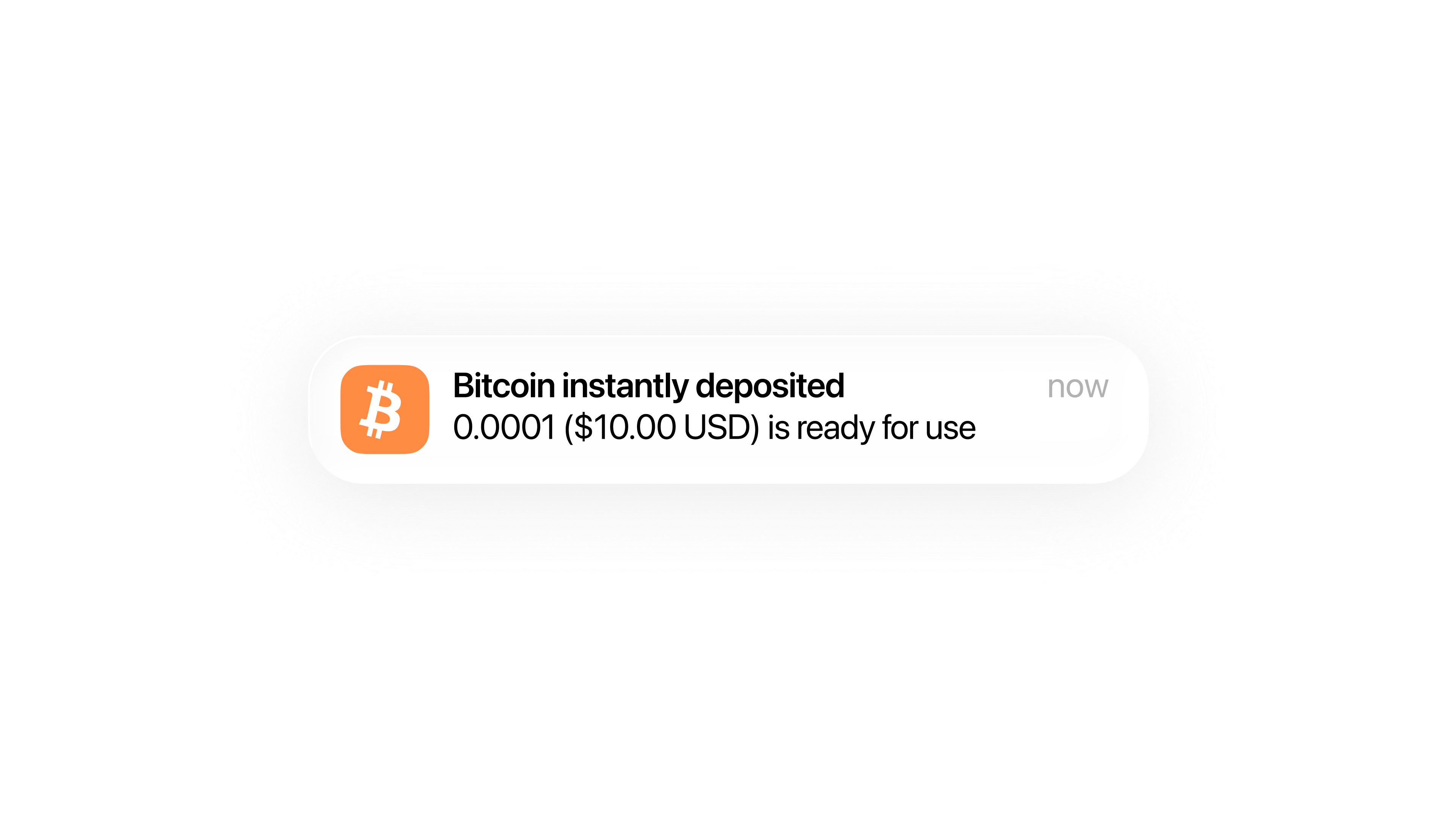 Instant Bitcoin deposits UI