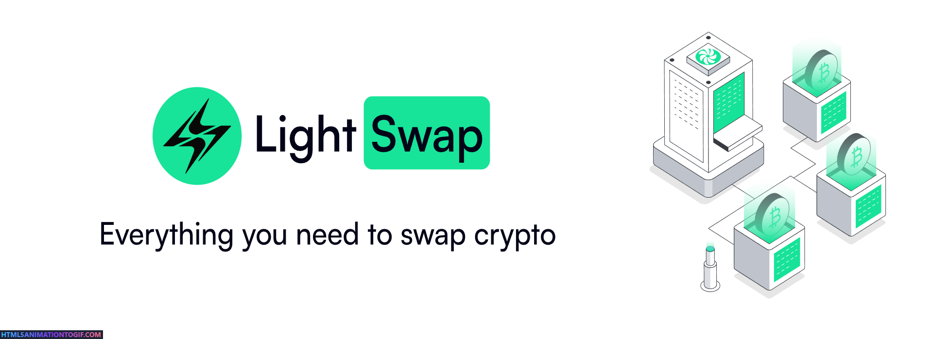 LightSwap banner showing the LightSwap logo and a crypto swap network illustration.