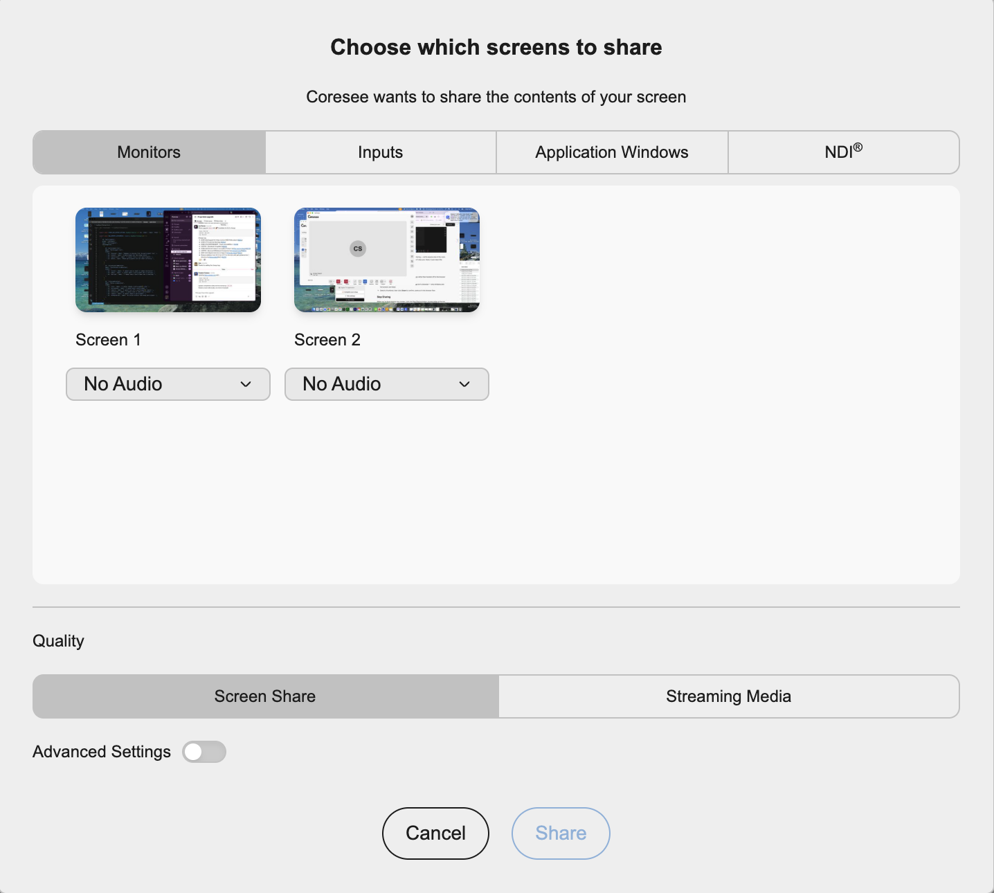 Desktopapp Screenshare