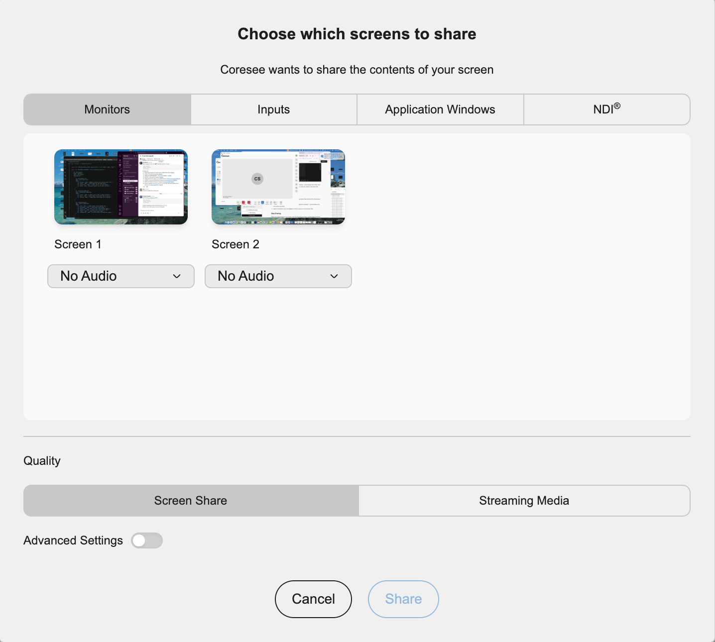 Desktopapp Screenshare