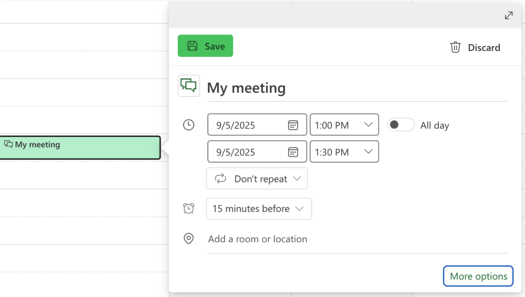 Outlook Event