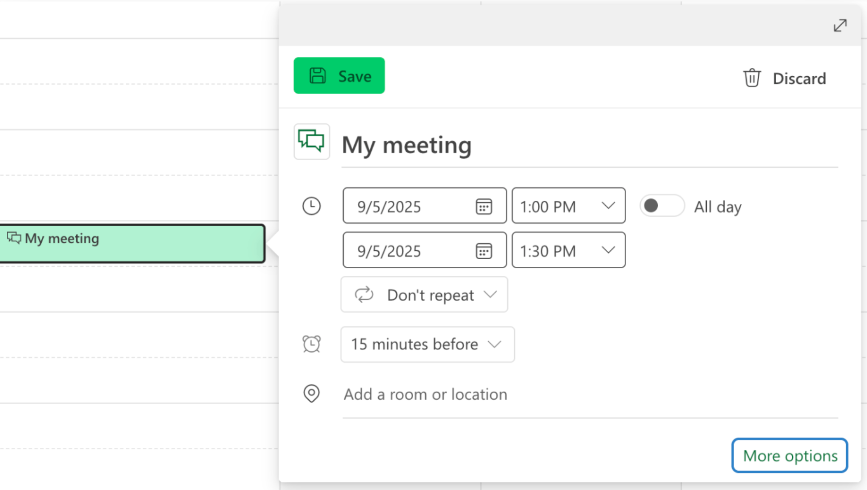 Outlook Event