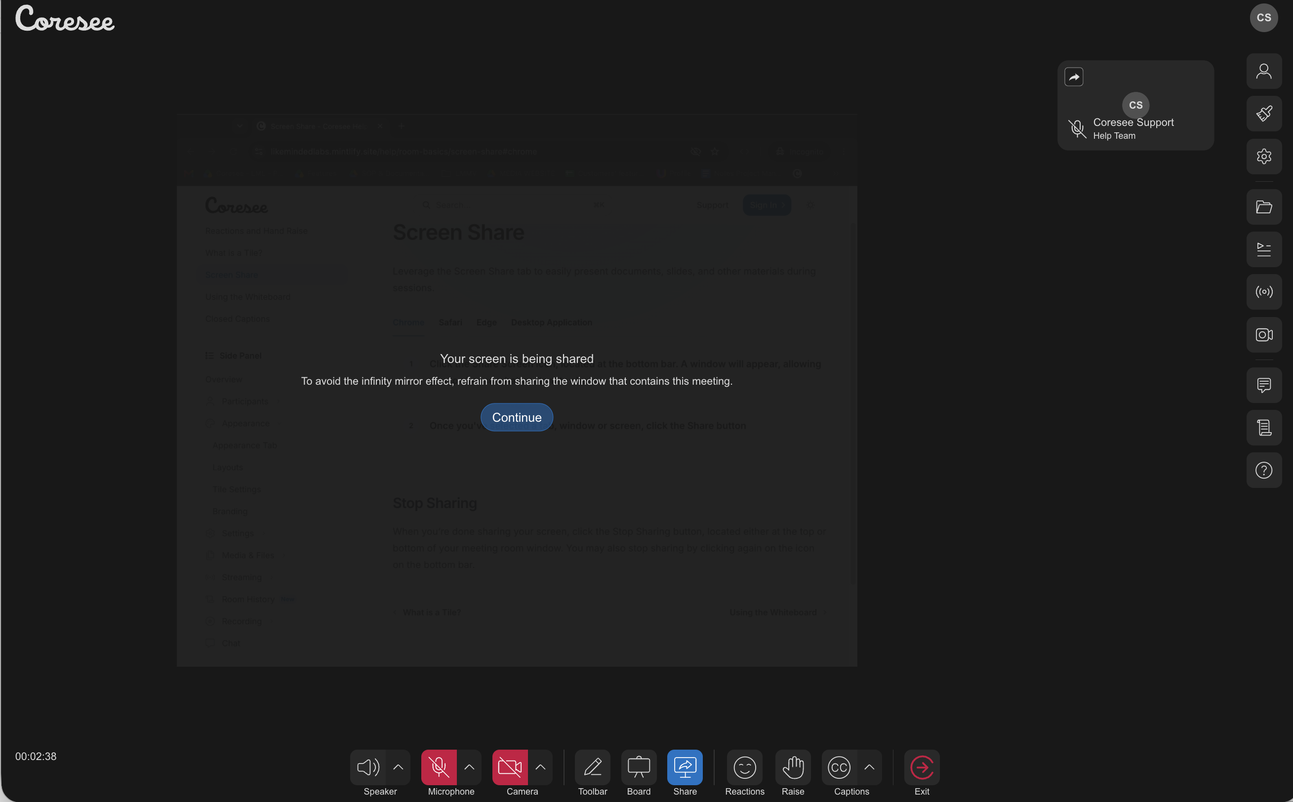 Screenshare Inroom