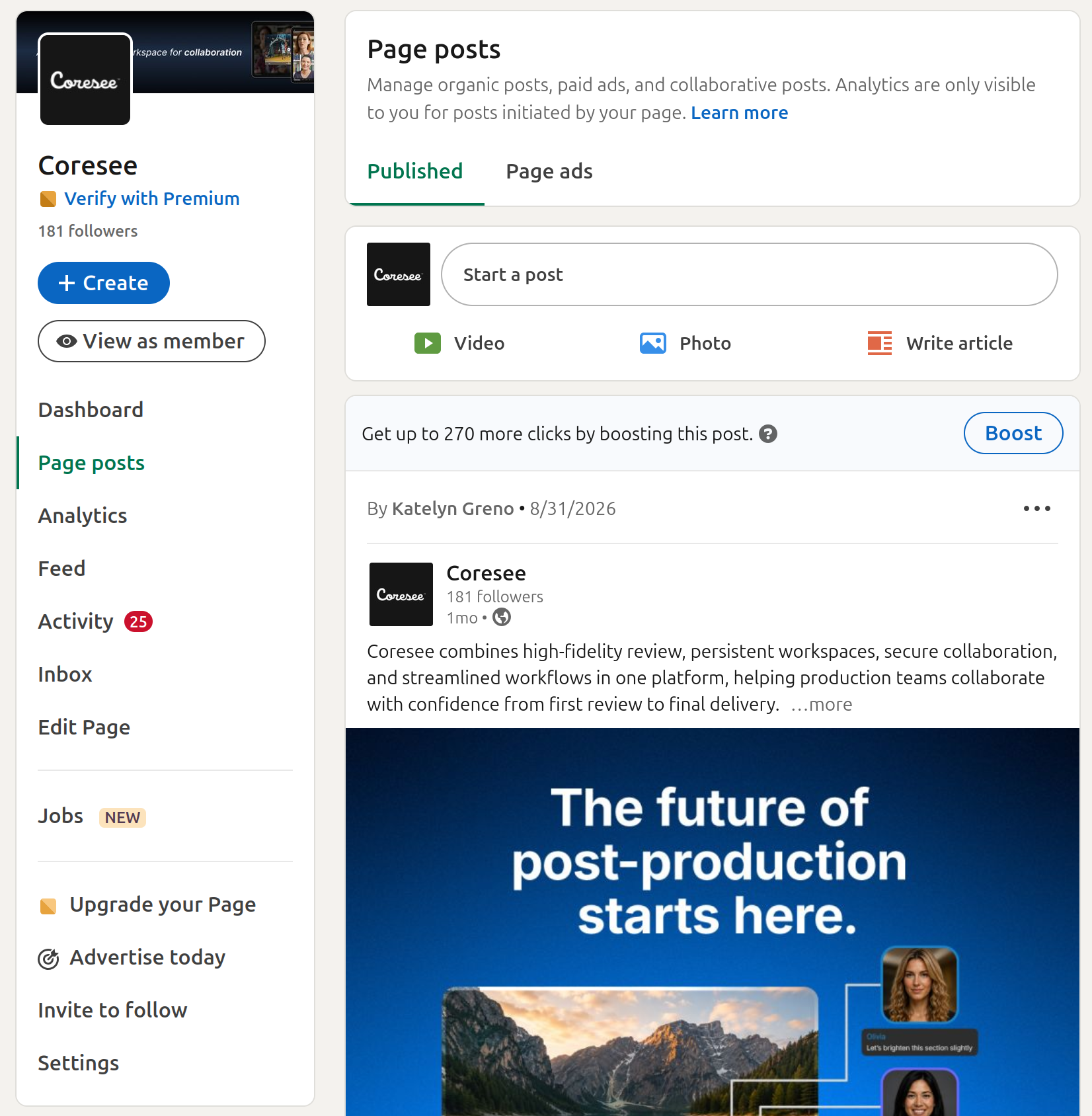 Linkedin Create