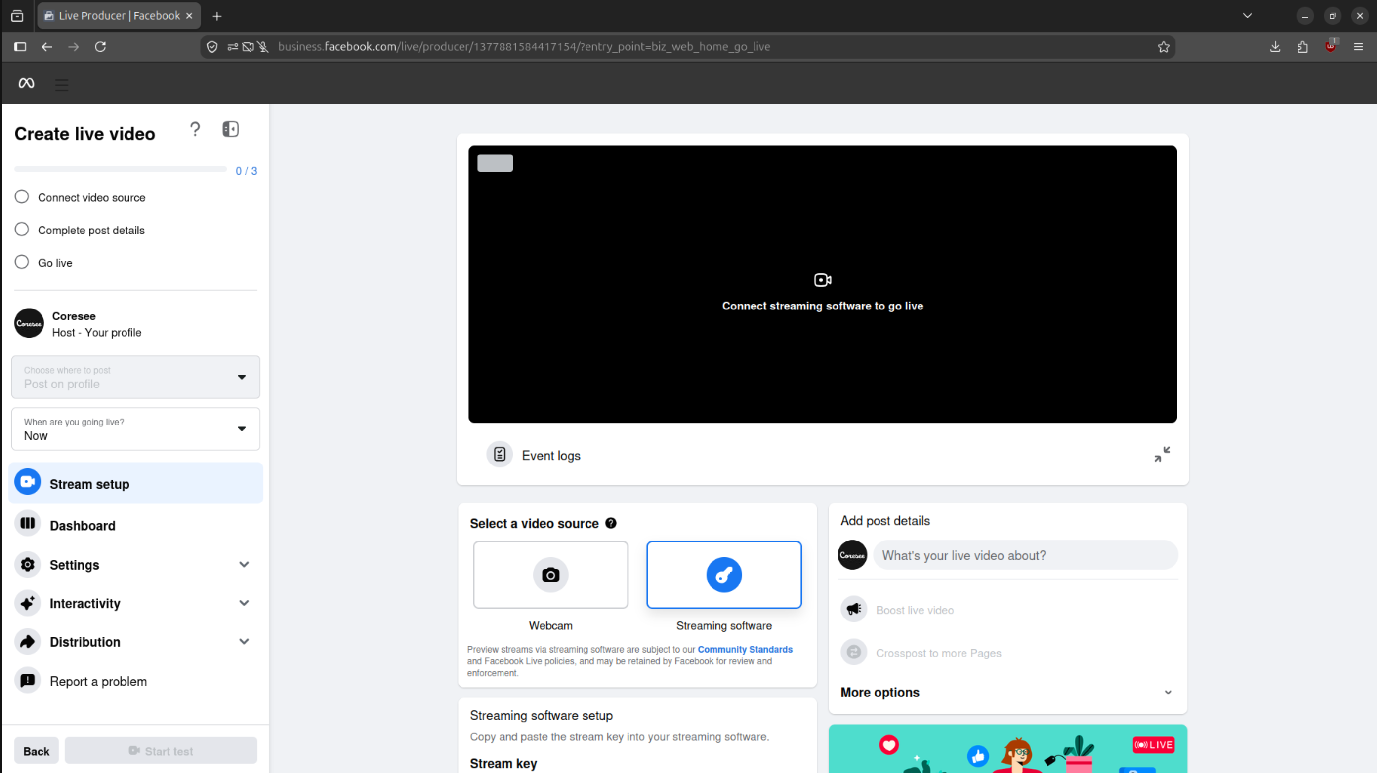 Facebook Selectvideosource