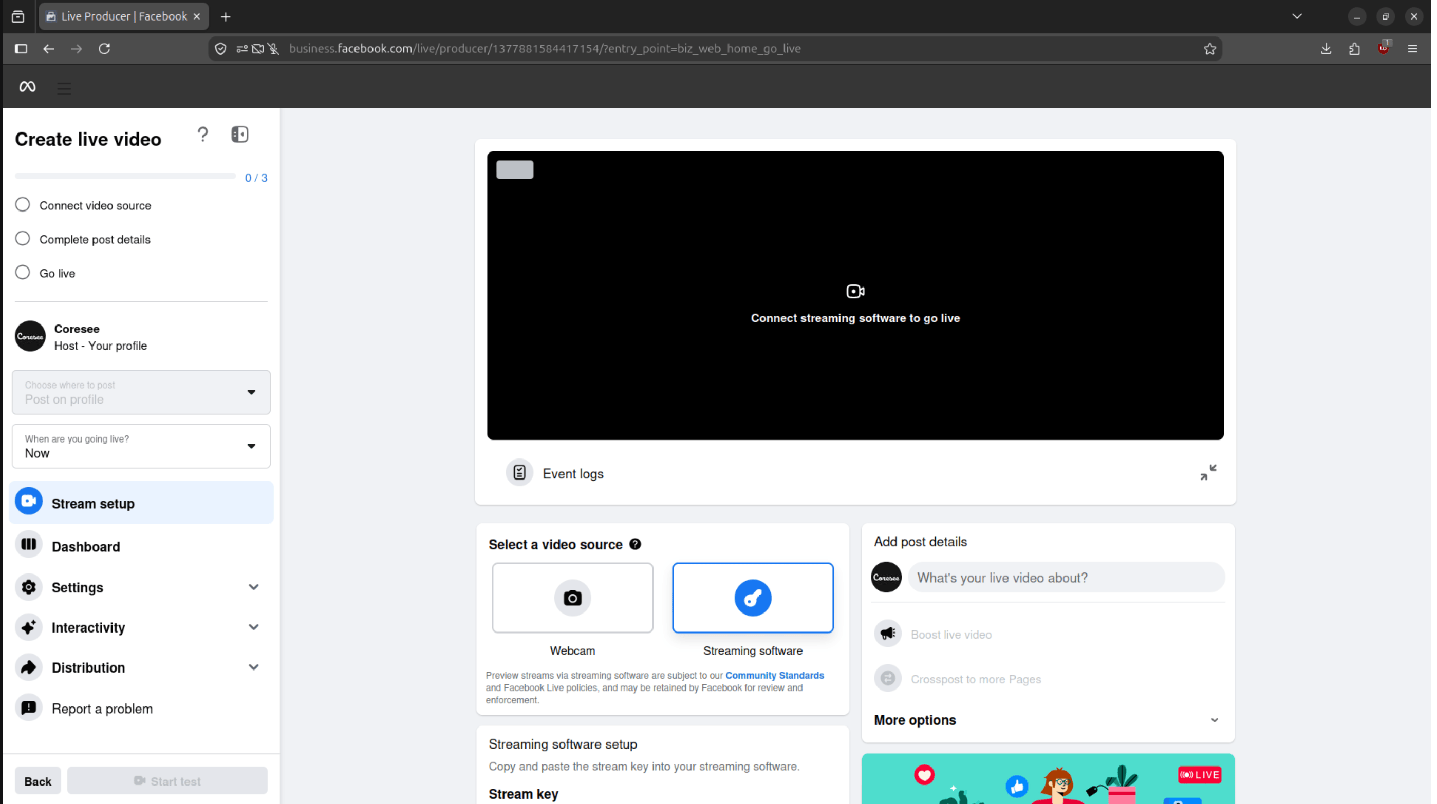 Facebook Selectvideosource