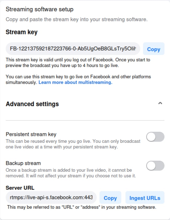 Facebook Streamkey Facebook Streamkey