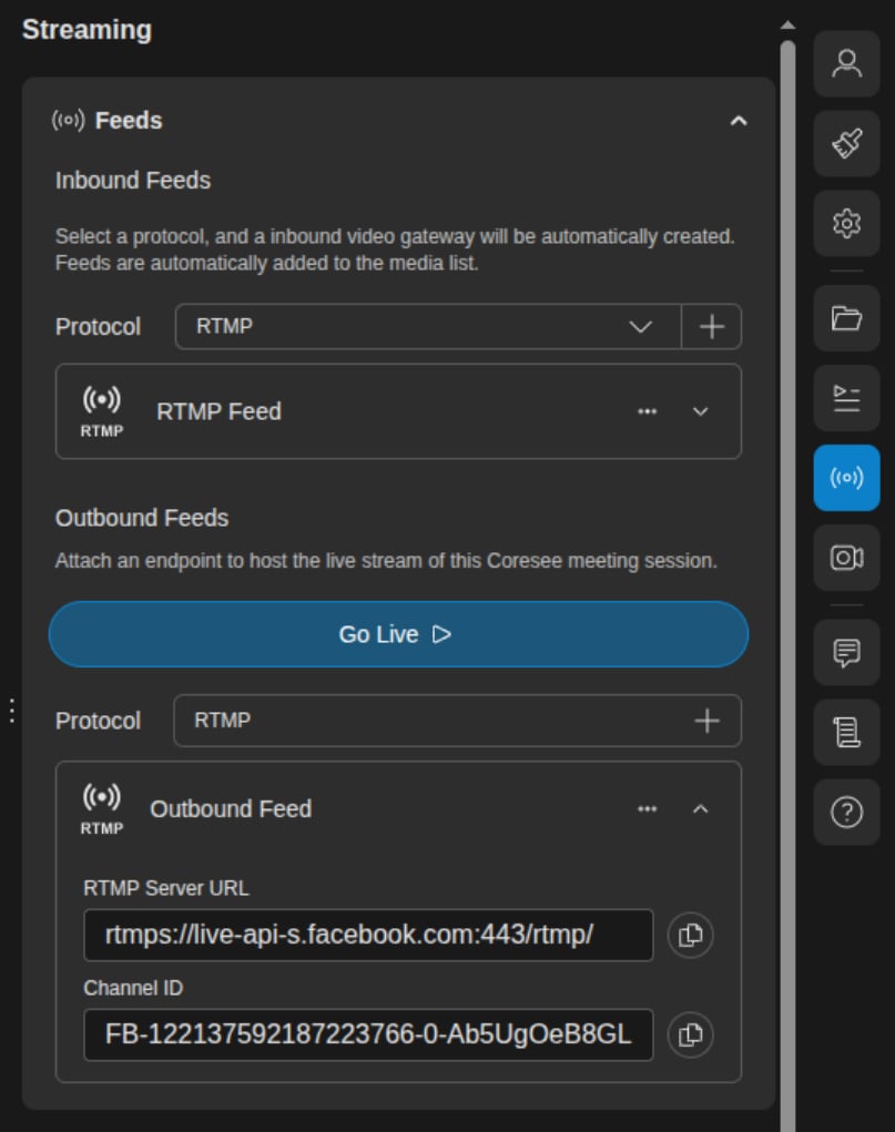 Streaming Outbound Facebook Streaming Outbound Facebook