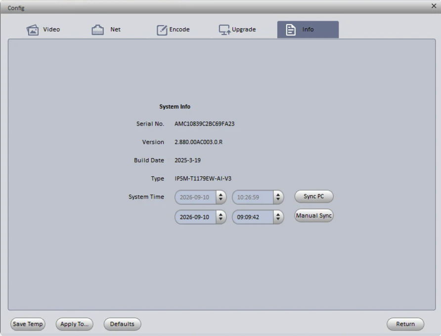 Amcrest Config