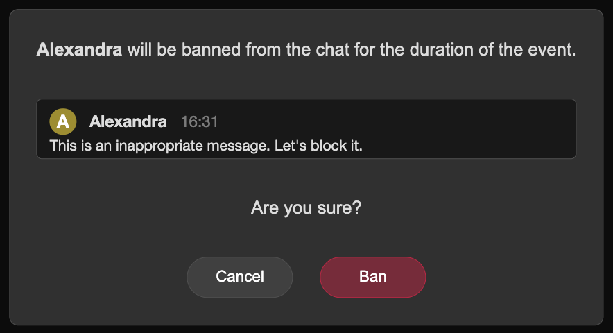 Ban Chat Event Confirmation