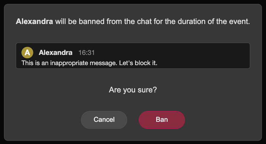 Ban Chat Event Confirmation