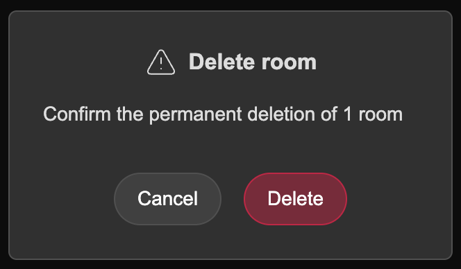 Confirm Delete Room
