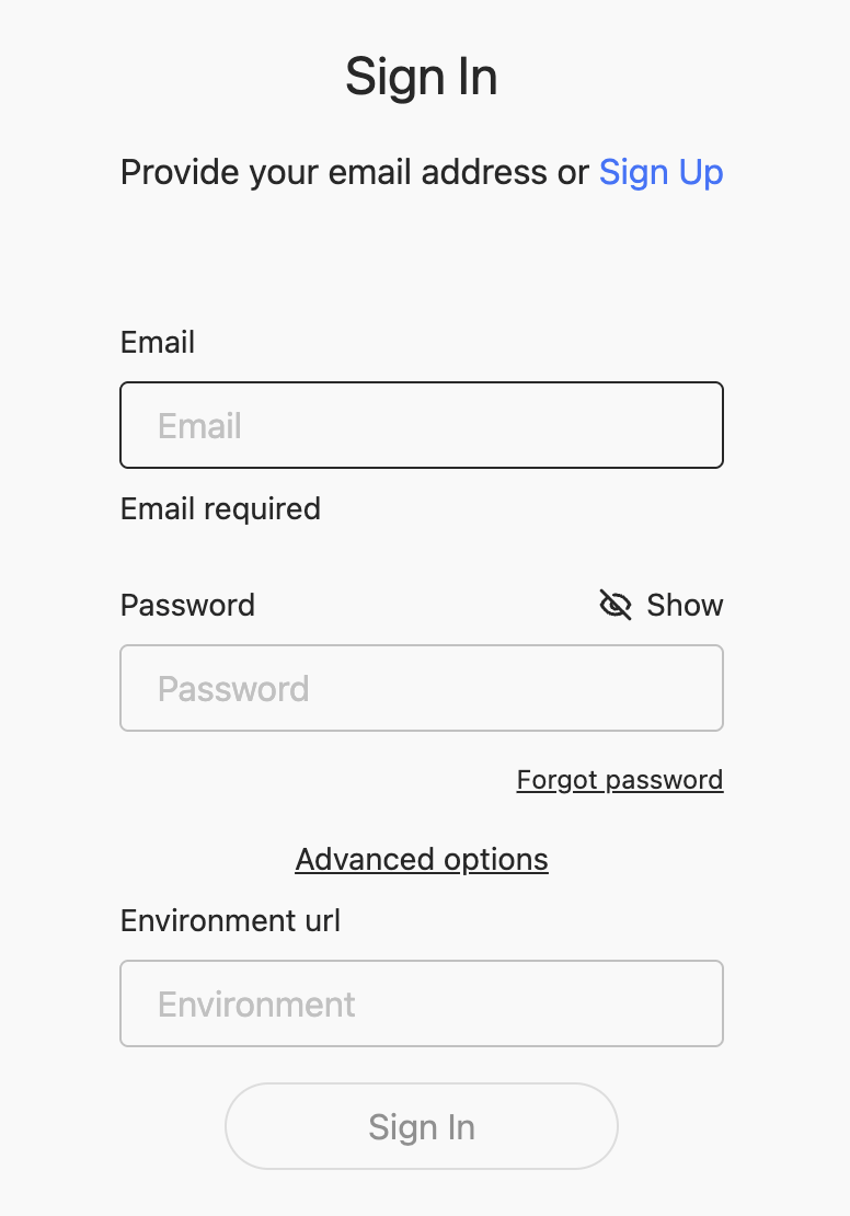 Desktop App Sign In