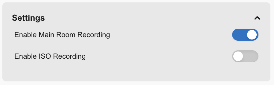 Settings Rec Tab