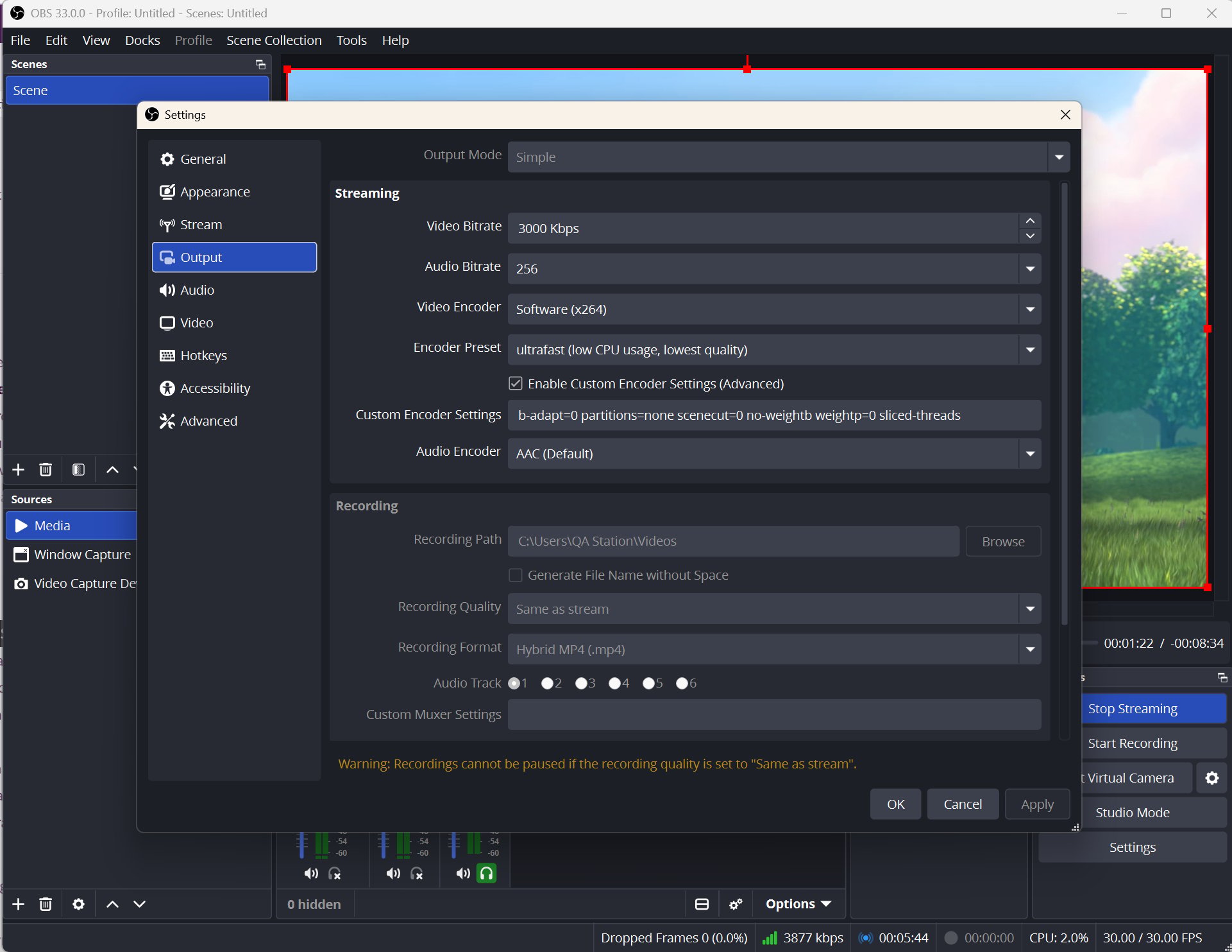 Obs Output