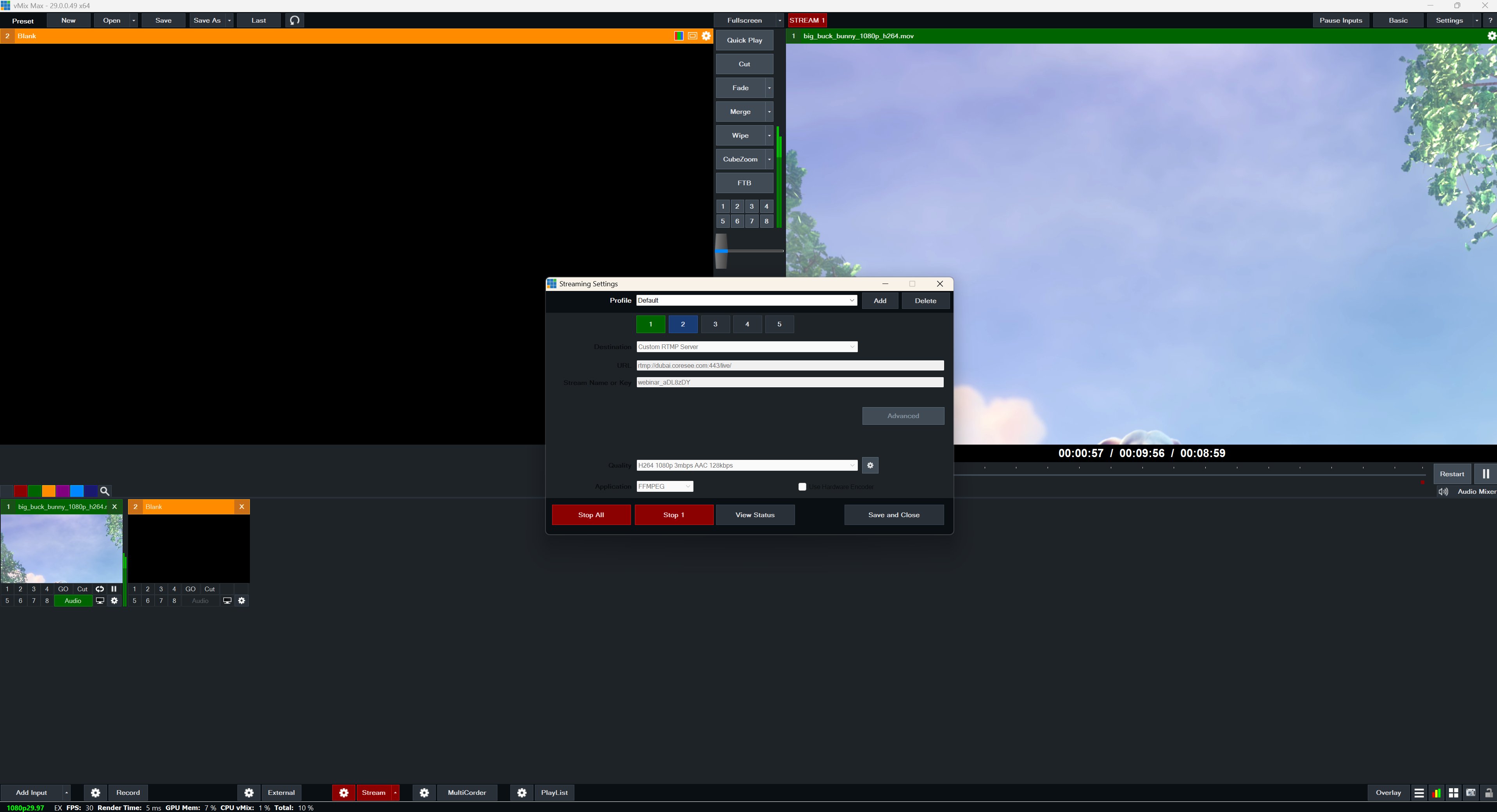 Start Stream Vmix