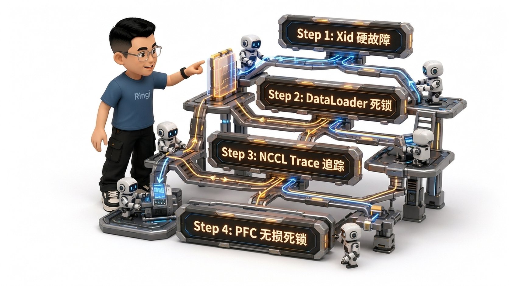 Ringi 导师解构:NCCL Hang 四步定位与 Xid 硬件排障决策树图