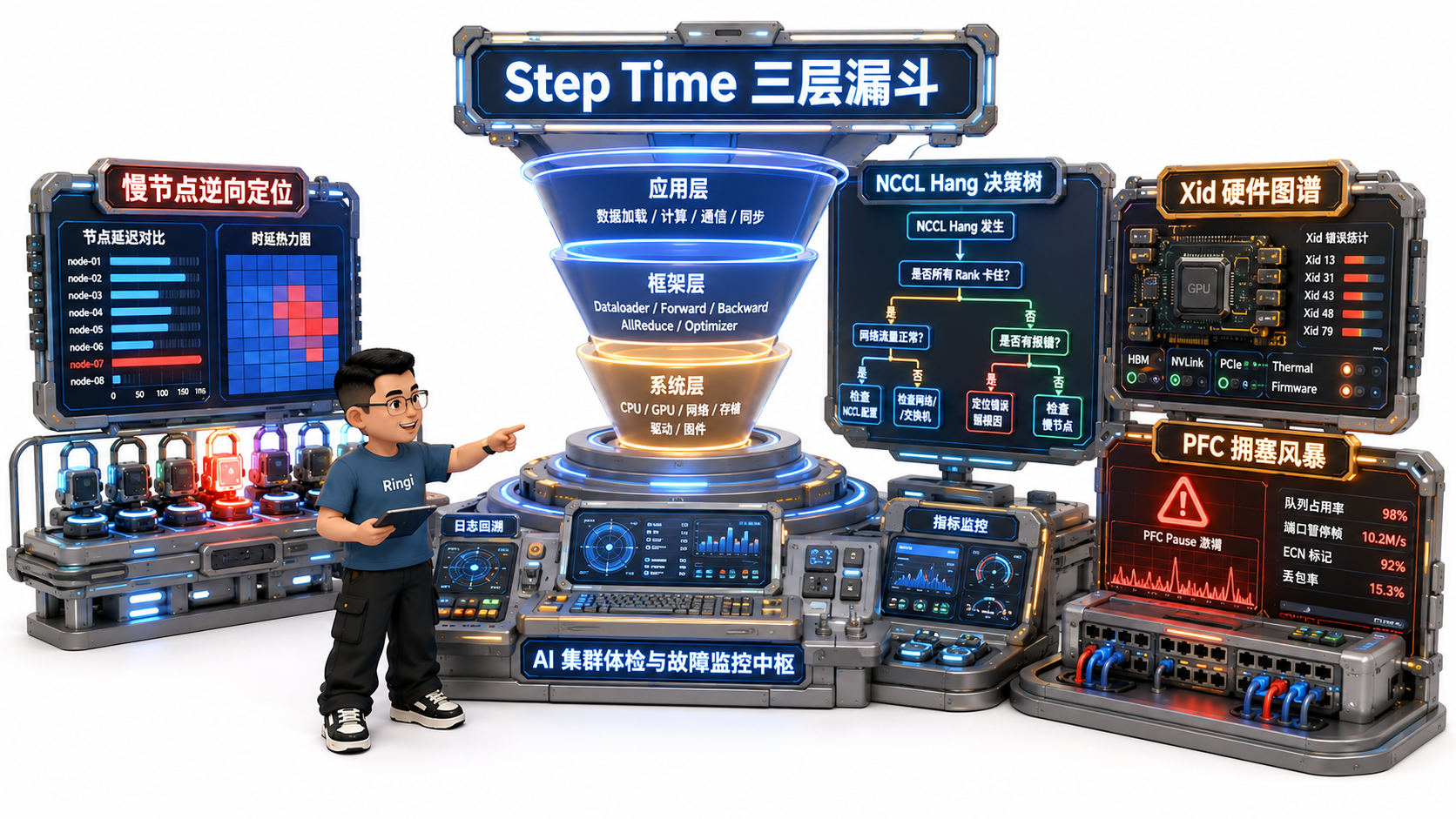 Ringi 导师解构：AI 集群体检与故障监控中枢工坊