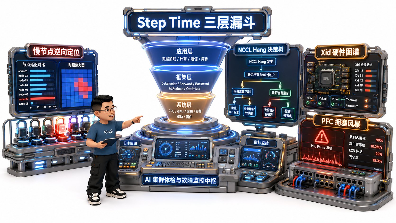 Ringi 导师解构:AI 集群体检与故障监控中枢工坊