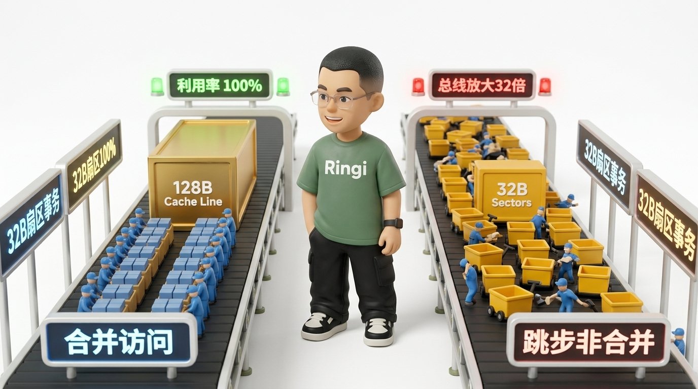 Ringi 导师解构:全局内存合并访问 vs 跨步非合并事务放大