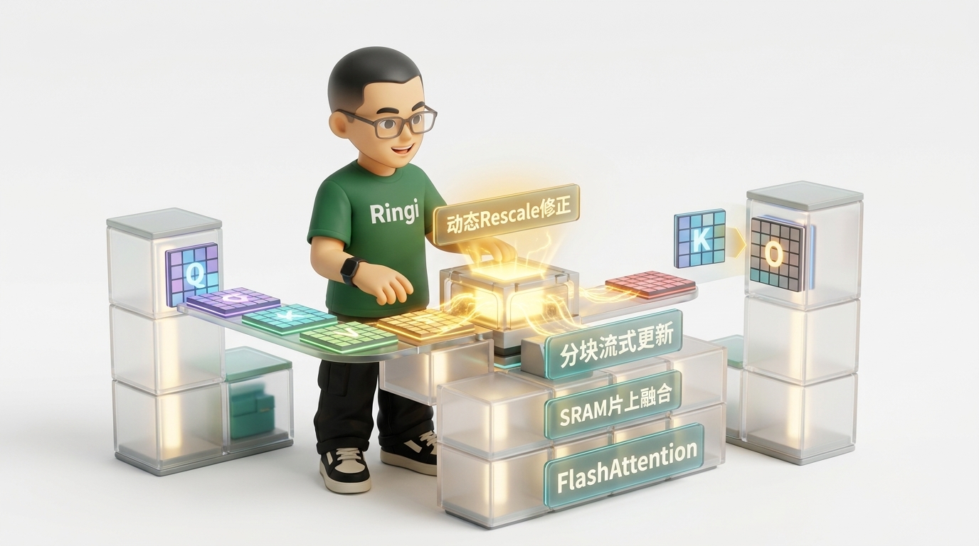 Ringi 导师解构：Online Softmax 动态 Rescale 修正因子与 FlashAttention 融合工坊