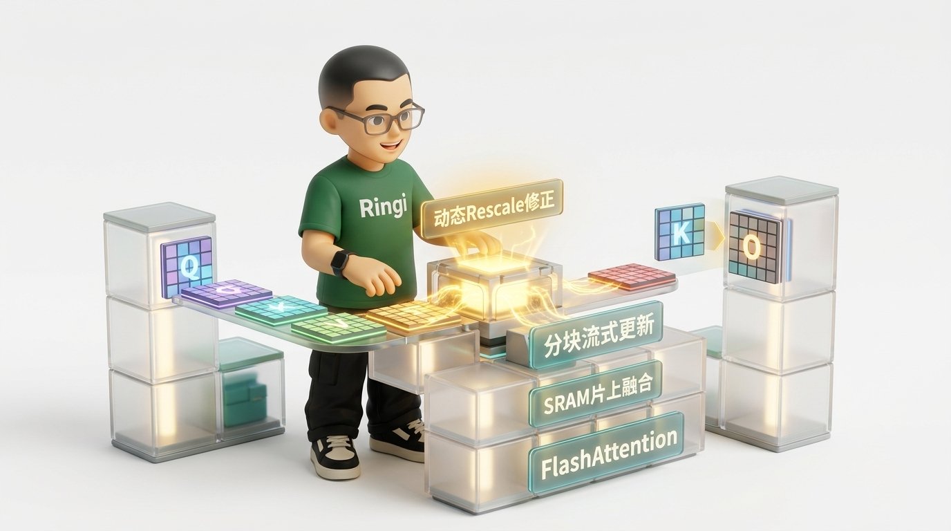 Ringi 导师解构:Online Softmax 动态 Rescale 修正因子与 FlashAttention 融合工坊