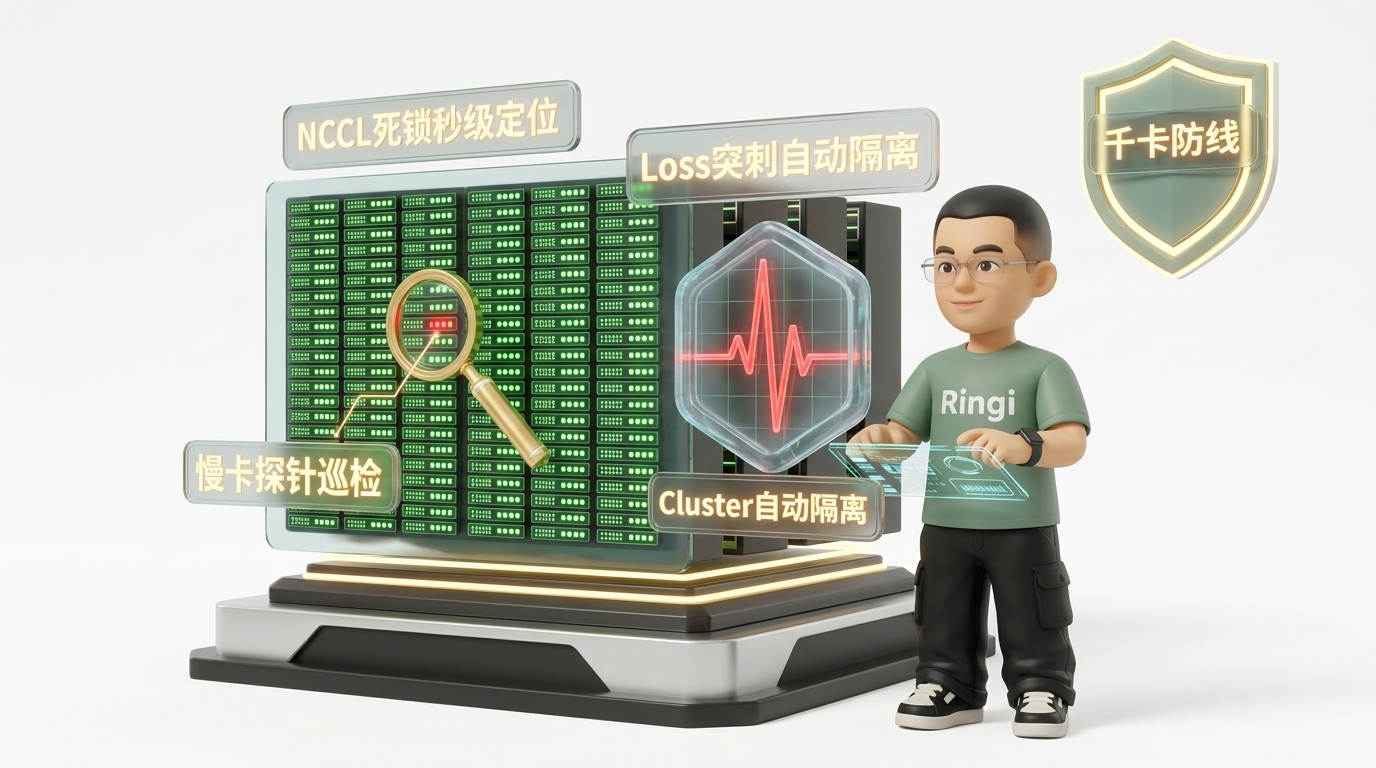 Ringi 导师解构：千卡集群 NCCL Hang 与 Loss 突刺排障全息工坊