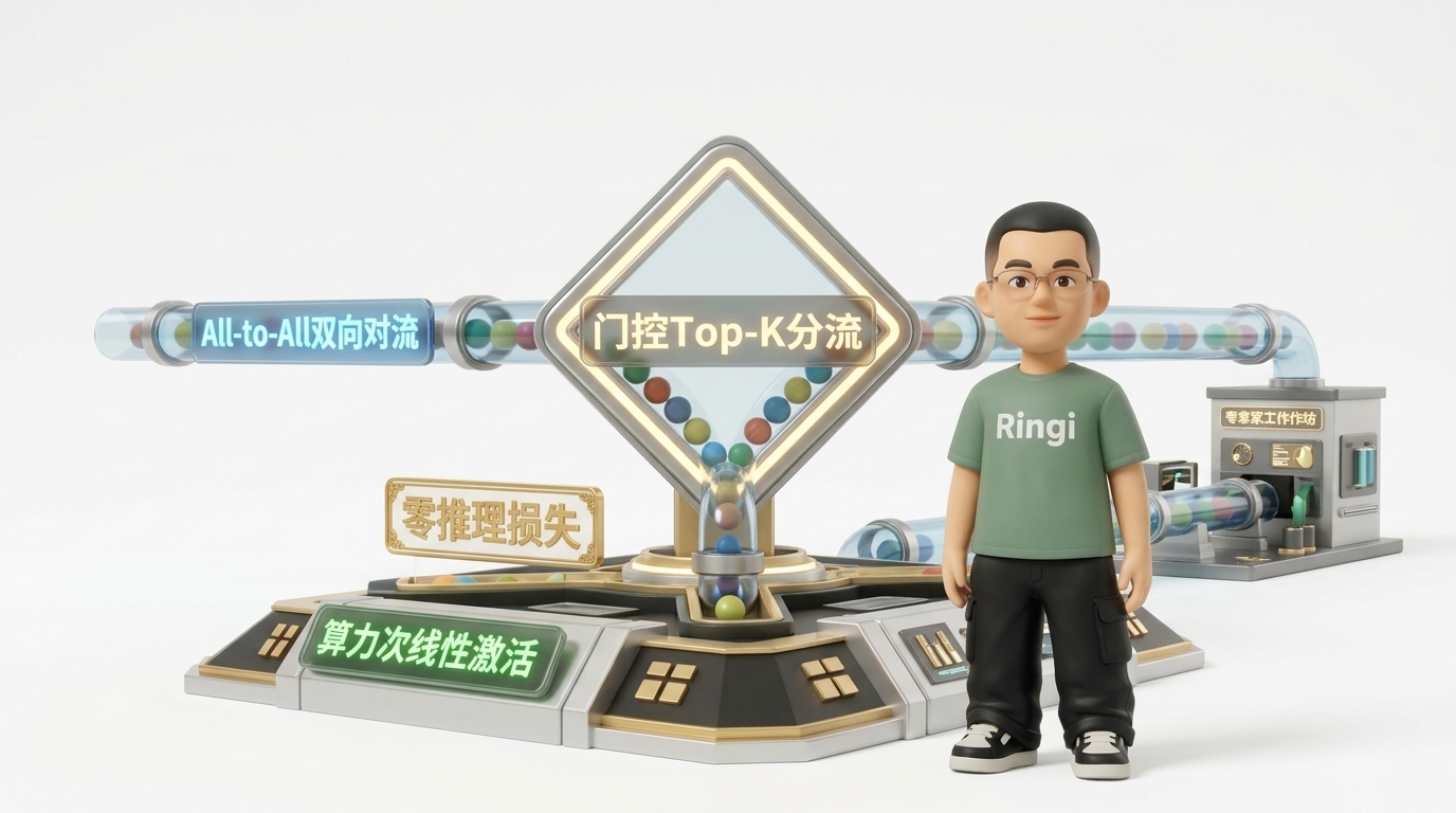 Ringi 导师解构：MoE Top-K 门控路由与 All-to-All 双向流转工坊
