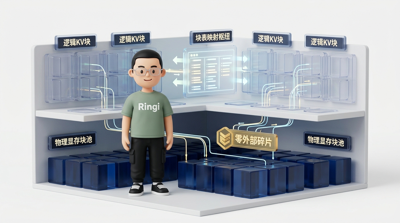 Ringi 导师解构：PagedAttention 虚拟分页显存映射全景工坊