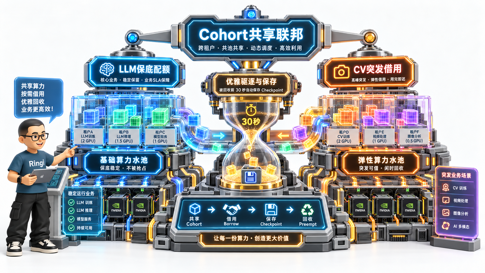 Ringi 导师解构：Kueue Cohort 跨租户配额借用与抢占回收