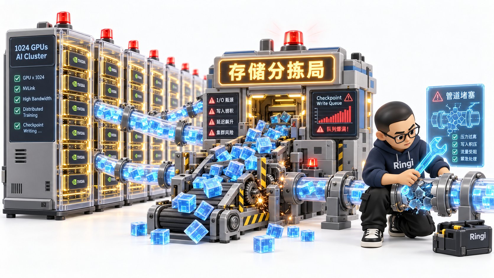 Ringi 导师解构:千卡 Checkpoint 突发写入诱发全集群雪崩工坊