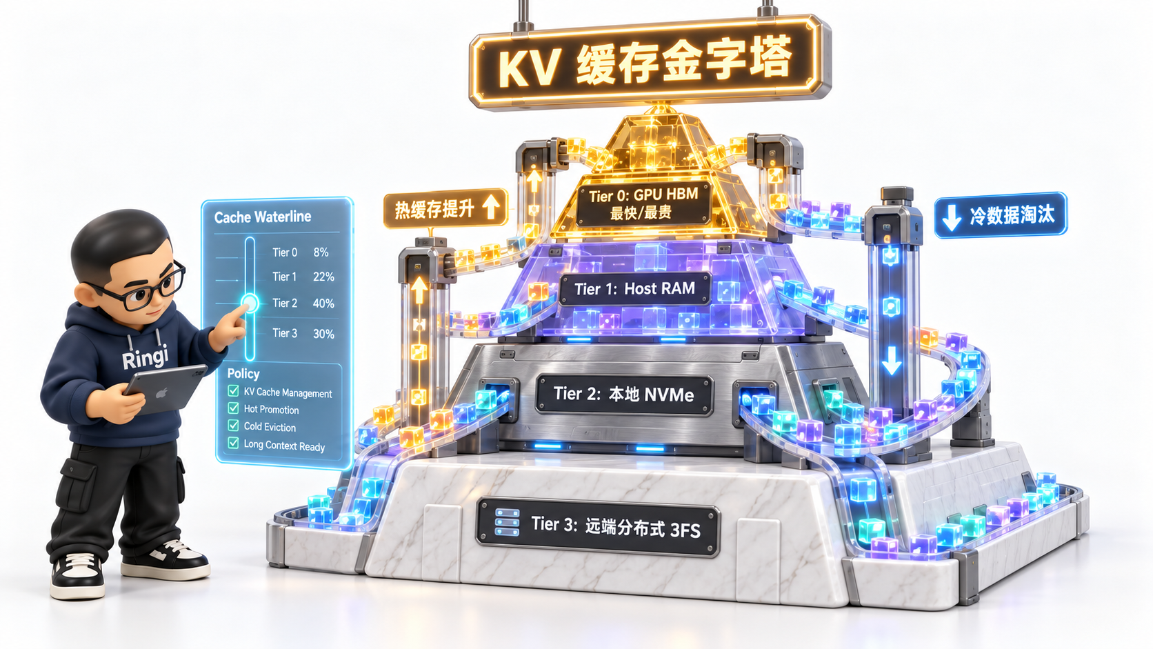 Ringi 导师解构：面向长上下文的四级 KV Cache 缓存金字塔工坊