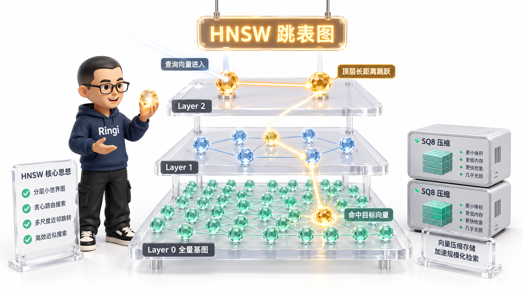 Ringi 导师解构：HNSW 分层小世界图跳表路由解剖台