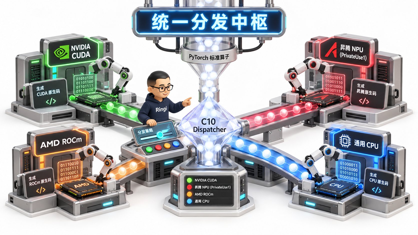 Ringi 导师解构:跨芯片统一编译器与 PrivateUse1 分发总线