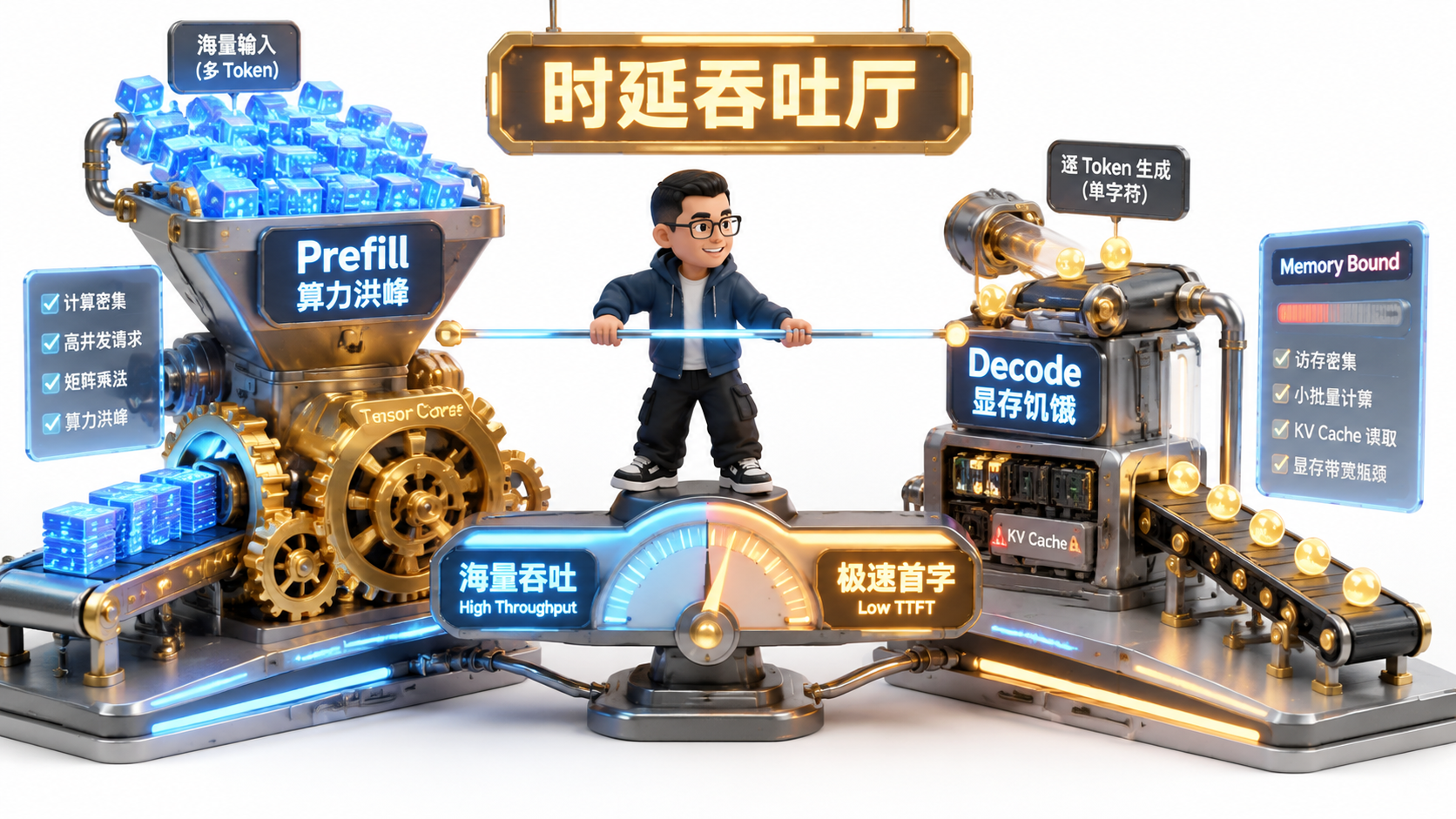 Ringi 导师解构：核心全景工坊——Prefill 算力洪峰与 Decode 显存饥饿冲突大厅