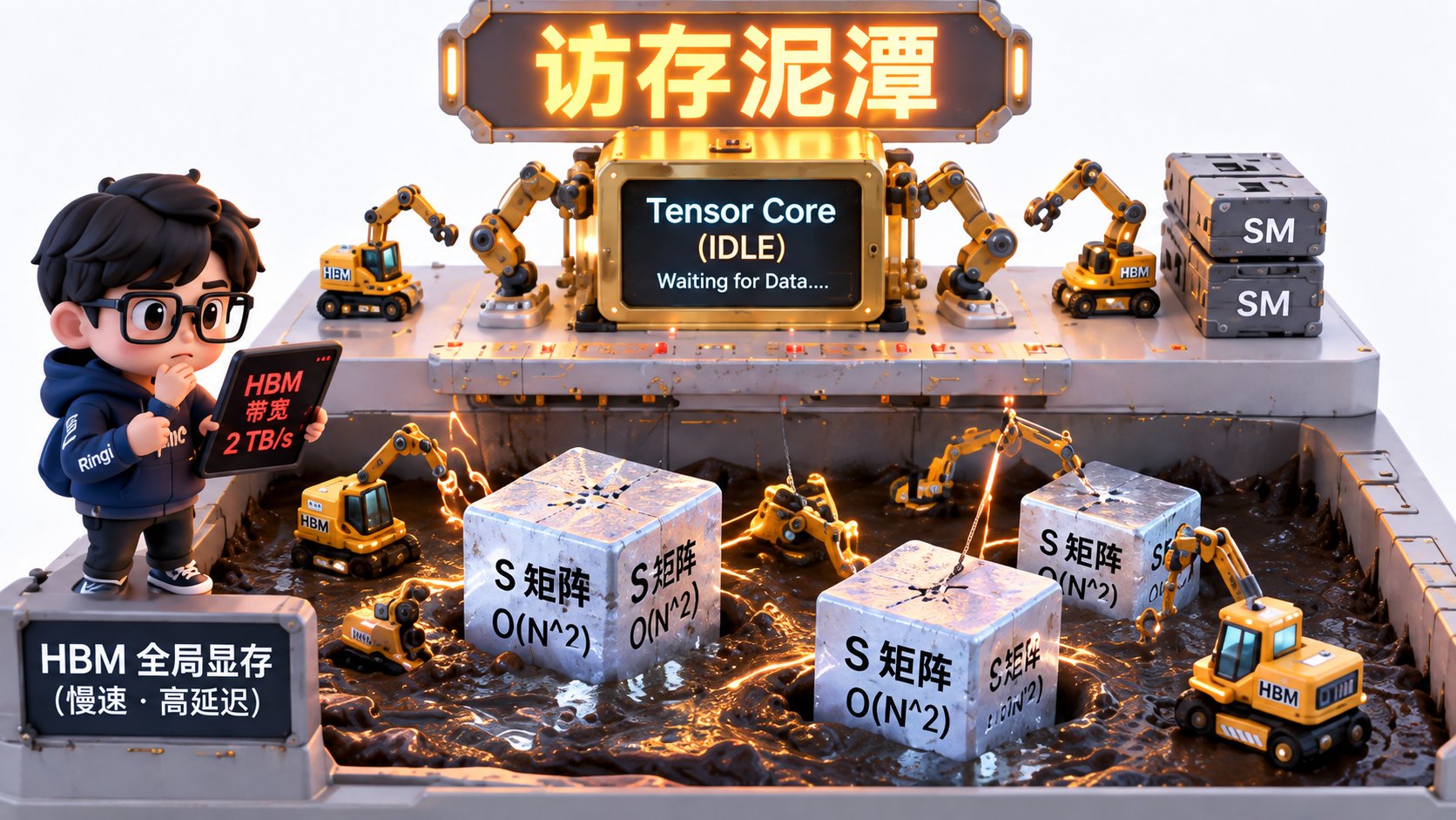 Ringi 导师解构:核心全景工坊——HBM 全局显存带宽瓶颈与中间矩阵泥潭