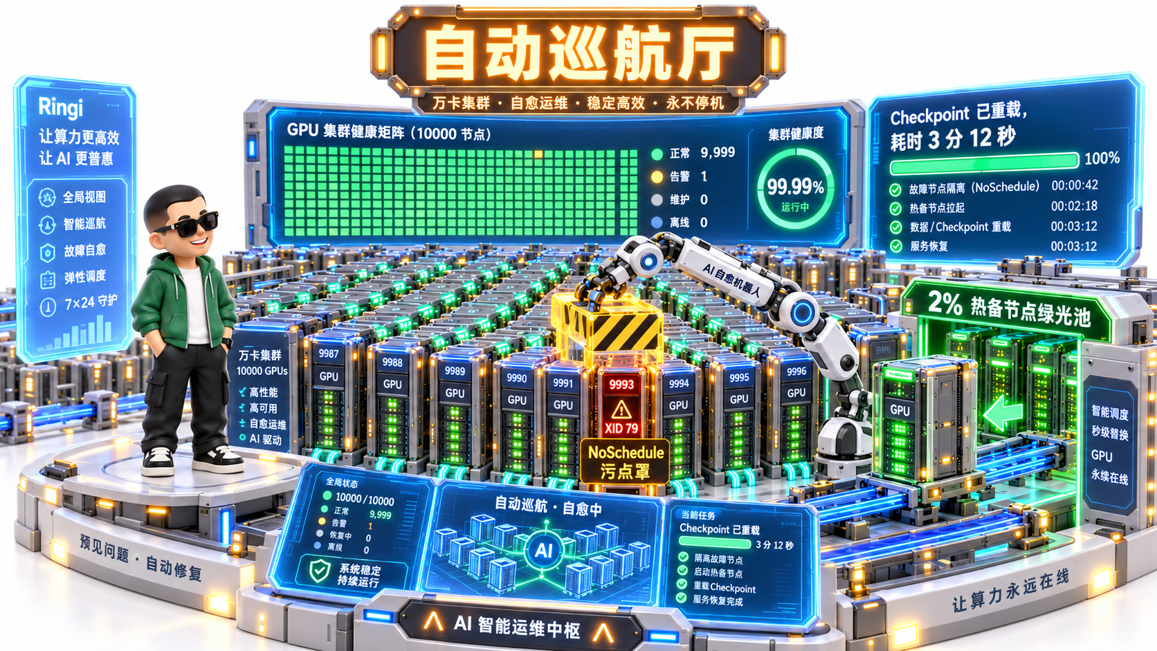 Ringi 导师解构：毫秒级 XID 探针与集群热备自愈指挥舱