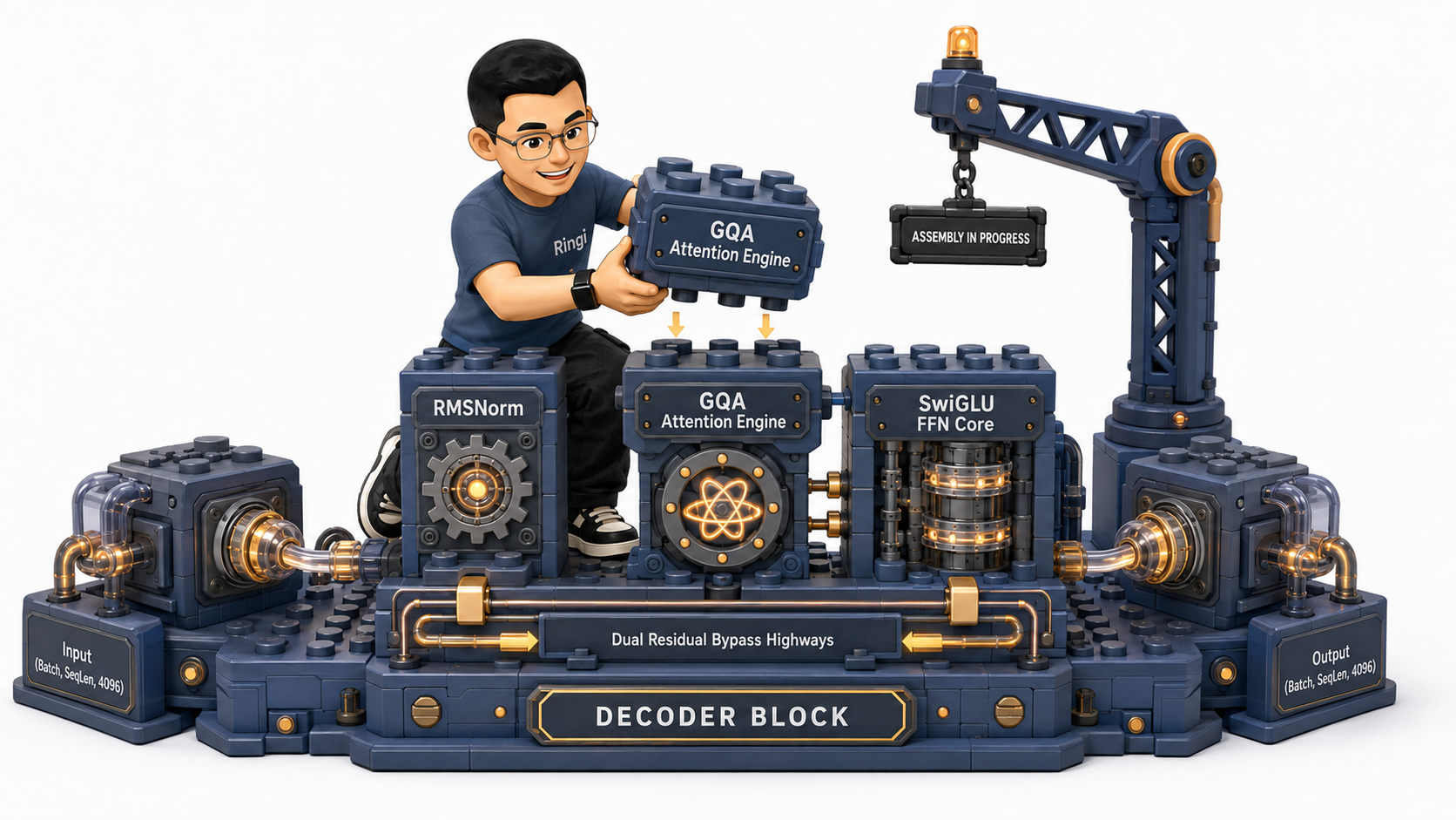 Ringi 导师解构：Transformer Decoder Block 完整流水线与残差高速公路