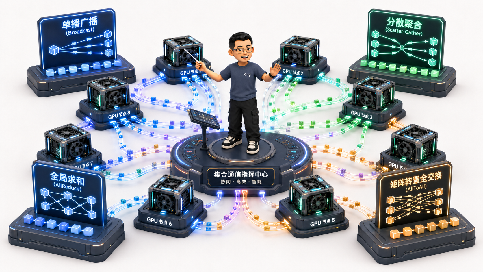 Ringi 导师解构：八大集合通信原语协作舞台