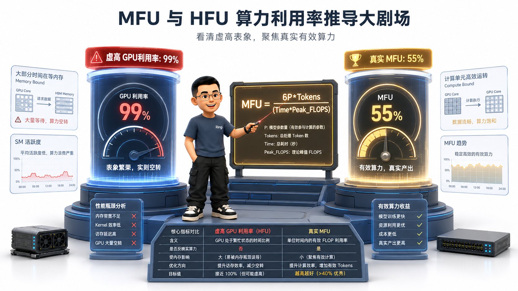 Ringi 导师解构:MFU 与 HFU 算力利用率推导大剧场