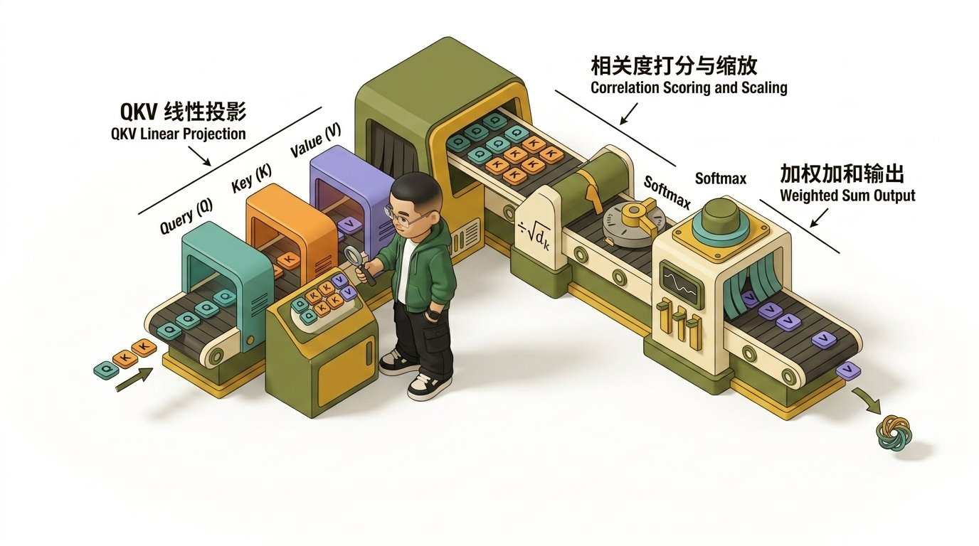Ringi 导师解构:Self-Attention 机制三工位流水线