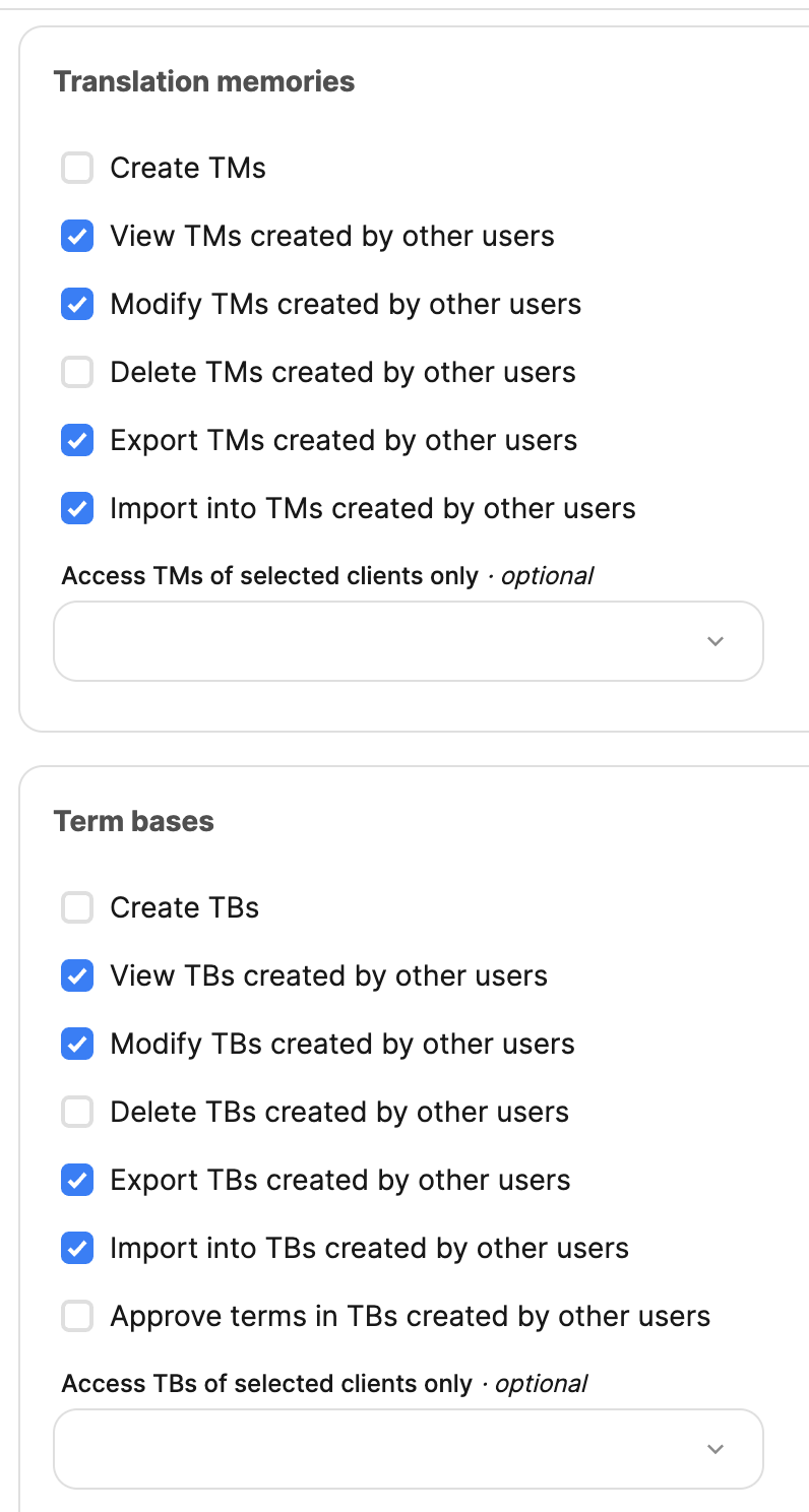 Phrase TMS Project Manager permissions