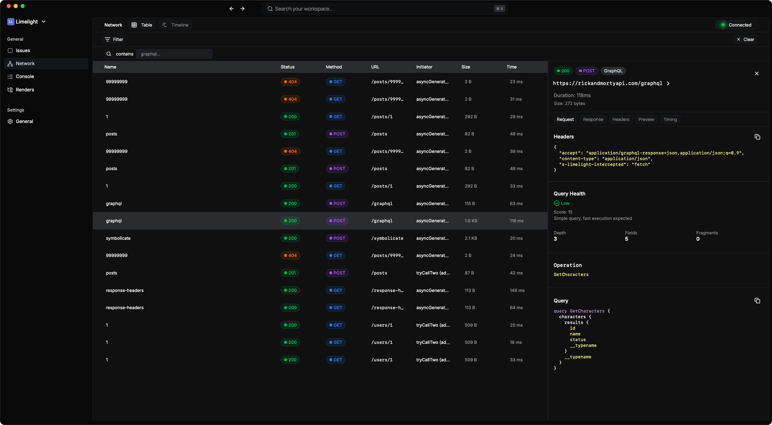 Network request interface