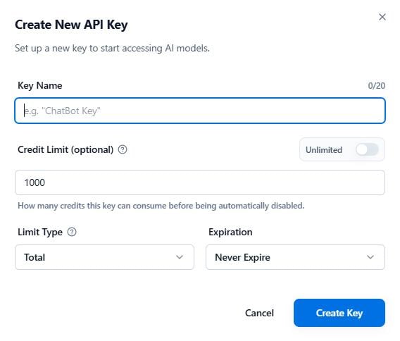 Create a PowerTokens API key
