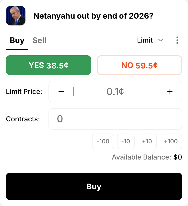 Limit order interface