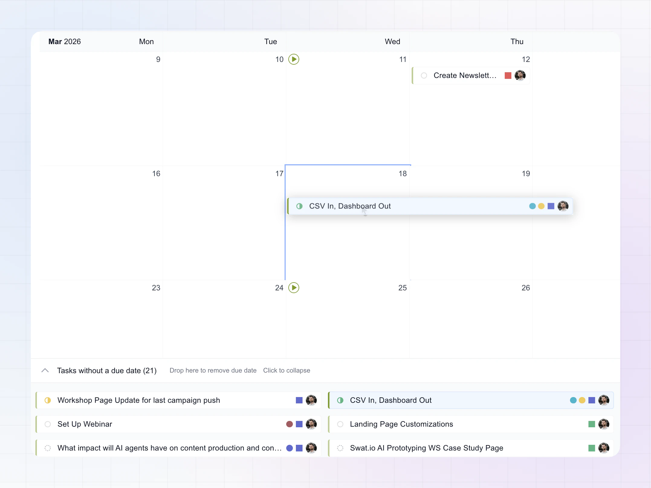 Drag and drop screenshot