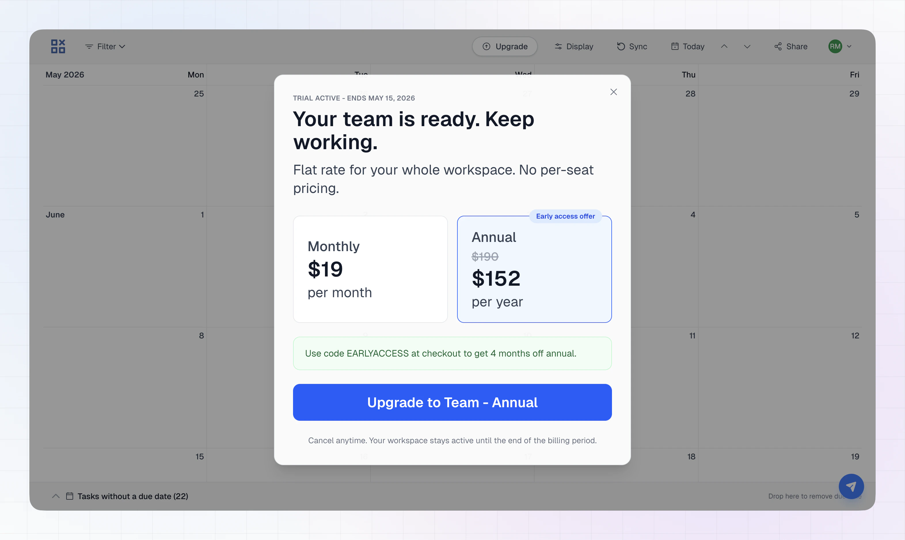 Lin Cal Upgrade Modal