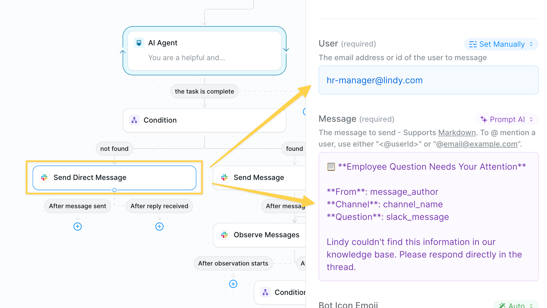 HR escalation via DM