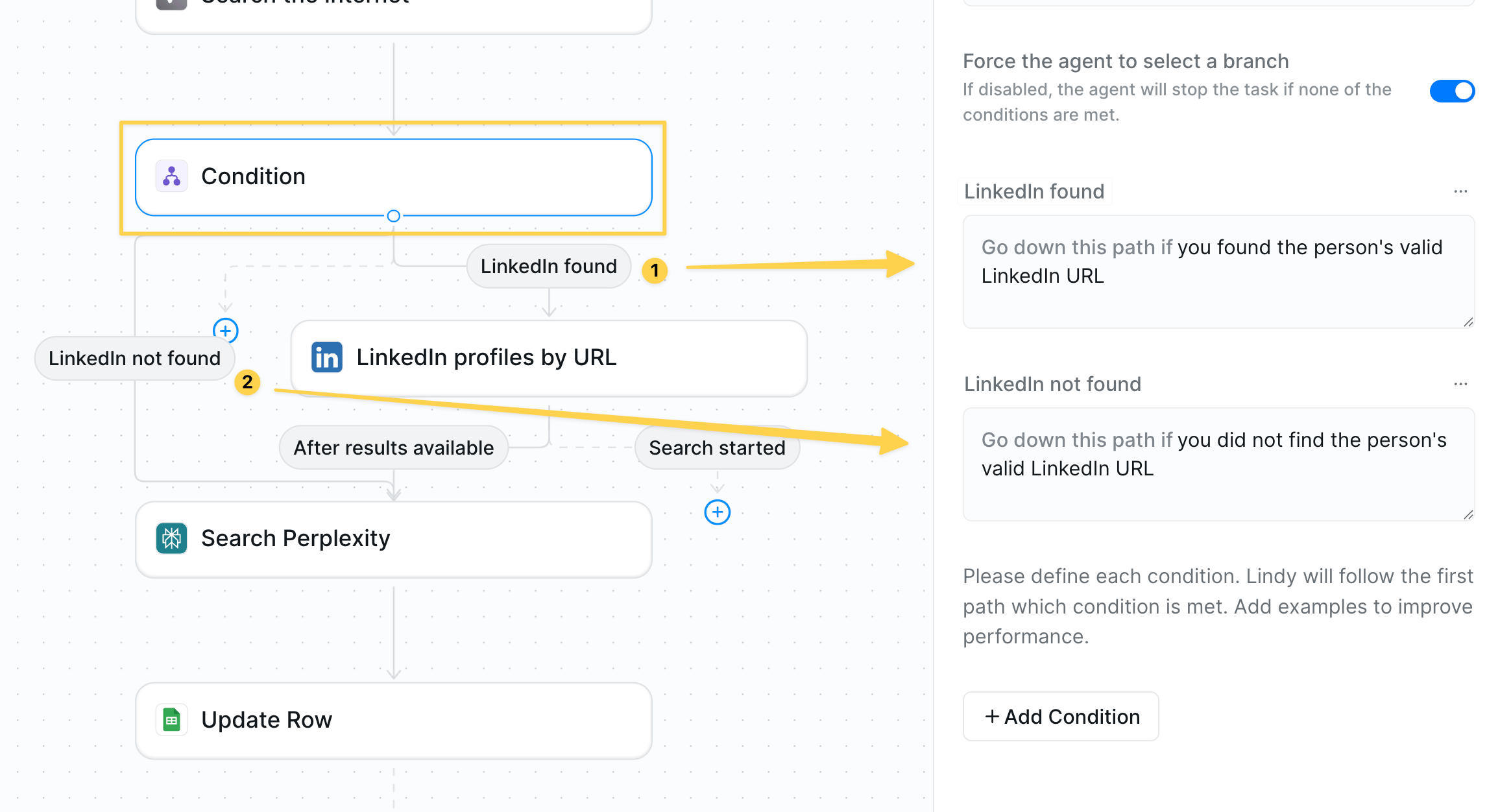 LinkedIn found condition